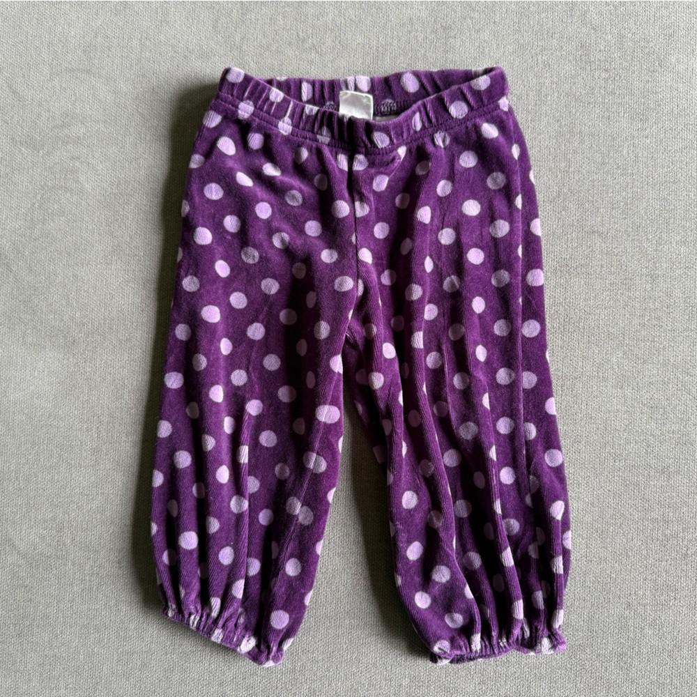 H&M Purple Velvet Bottoms with Elastic Ankles